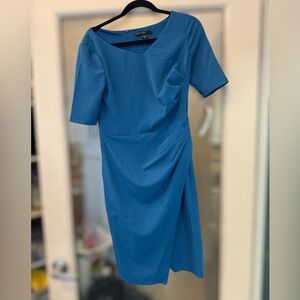 Maggy London Womens Side Pleat Dress with Asymmetric Neck Size:6